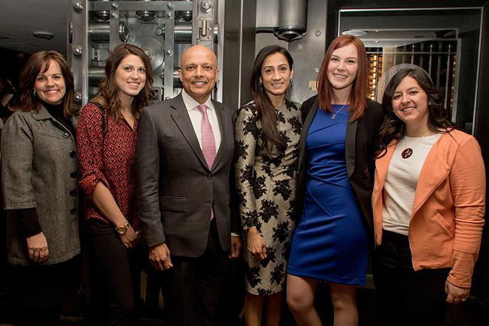 Spring 2016 Dimond Fellows Alumni group picture with Rita and Navin Dimond