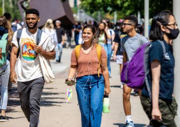 Students on Campus Walking Outside